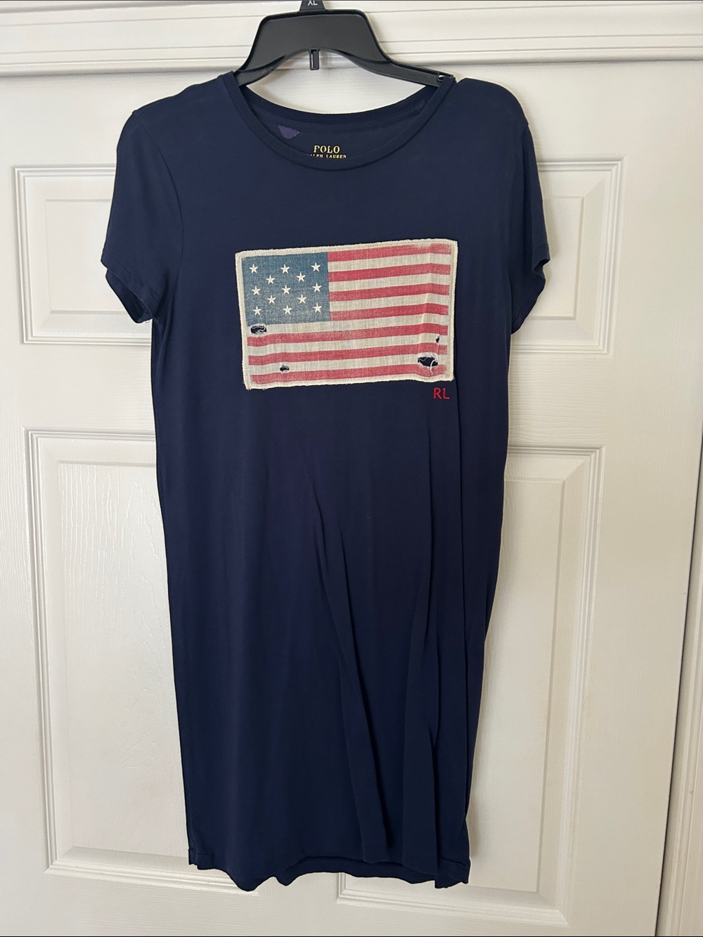 Polo by Ralph Lauren Navy Mini Dress with American Flag Patch